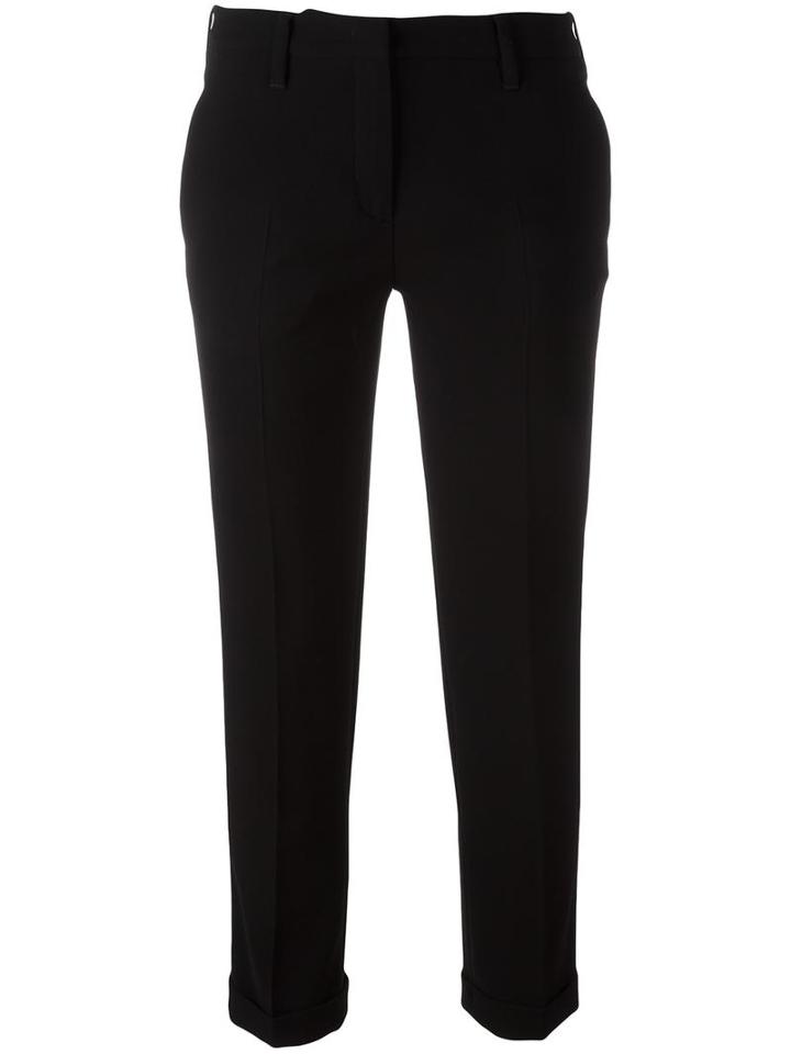 Aspesi Slim-fit Cropped Trousers, Women's, Size: 44, Black, Polyester/triacetate