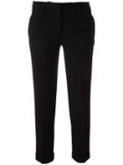Aspesi Slim-fit Cropped Trousers, Women's, Size: 44, Black, Polyester/triacetate