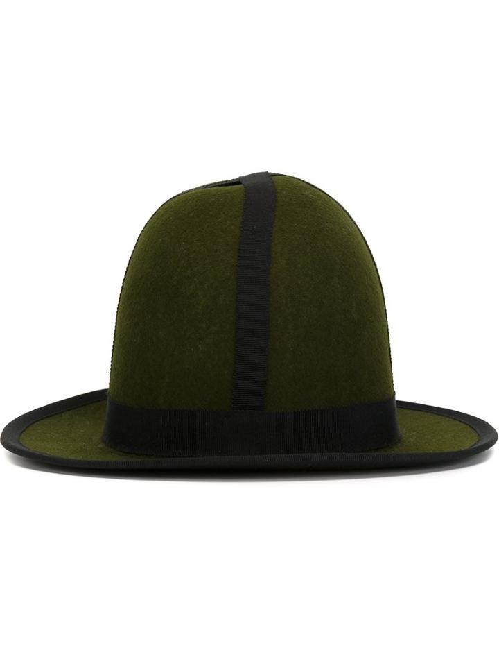 Henrik Vibskov Felt Bowler Hat, Adult Unisex, Size: 57, Green, Wool