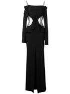 Alessandra Rich Off The Shoulder Gown, Women's, Size: 40, Black, Viscose/acetate/spandex/elastane/polyamide