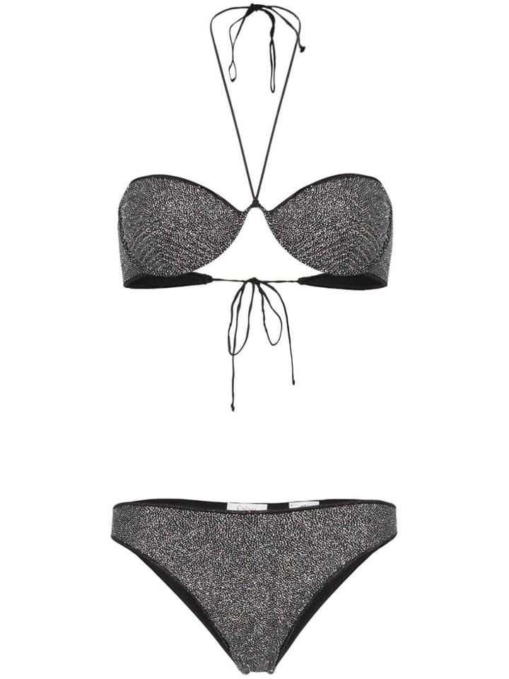 Oseree Shine Balconette Bikini - Black