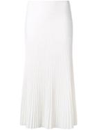 Agnona Plissé Midi Skirt - White