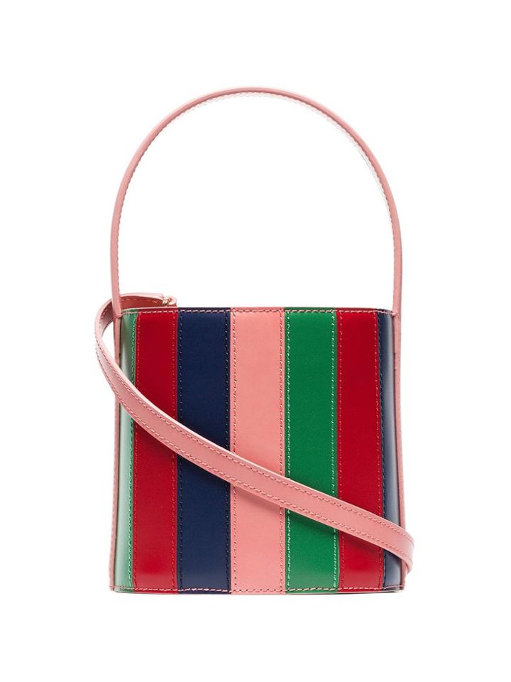 Staud Multicoloured Bisset Leather Bucket Bag - Purple Green Blue