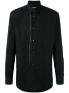 Dsquared2 Zip Trim Shirt, Men's, Size: 52, Black, Cotton