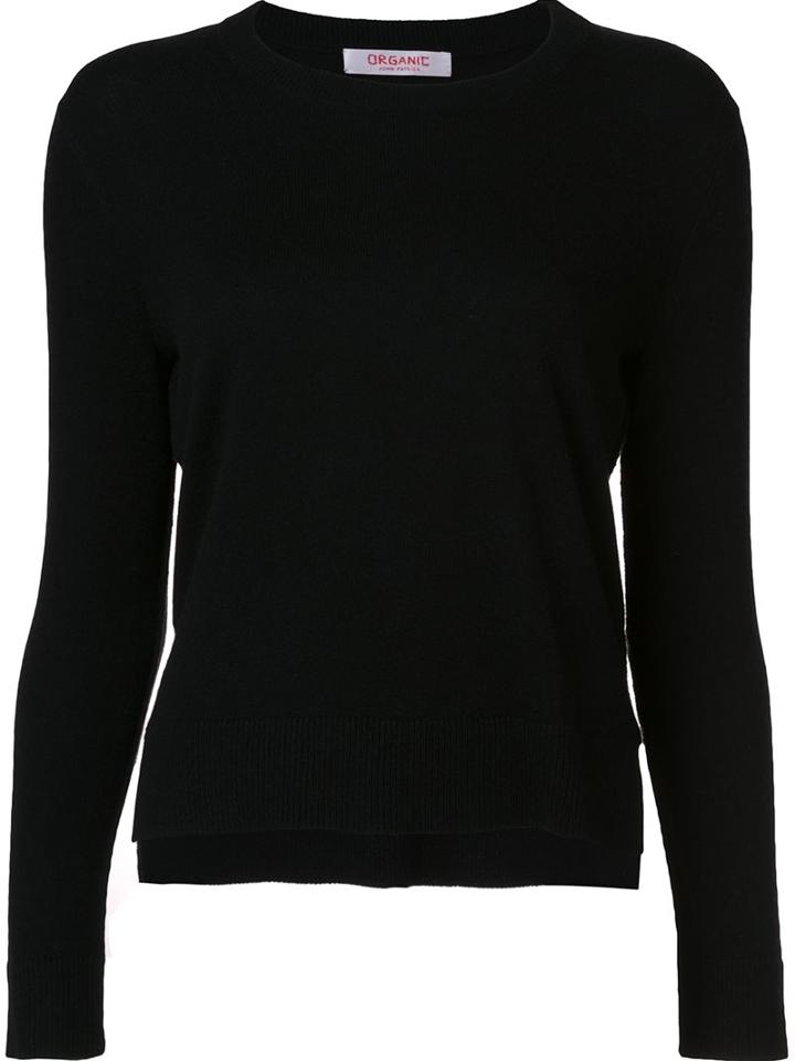 Organic By John Patrick Lateral Slit Pullover, Women's, Size: Large, Black, Cashmere/merino