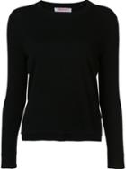 Organic By John Patrick Lateral Slit Pullover, Women's, Size: Large, Black, Cashmere/merino