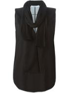 Givenchy Scarf Detail Sleeveless Blouse, Women's, Size: 38, Black, Silk/polyester