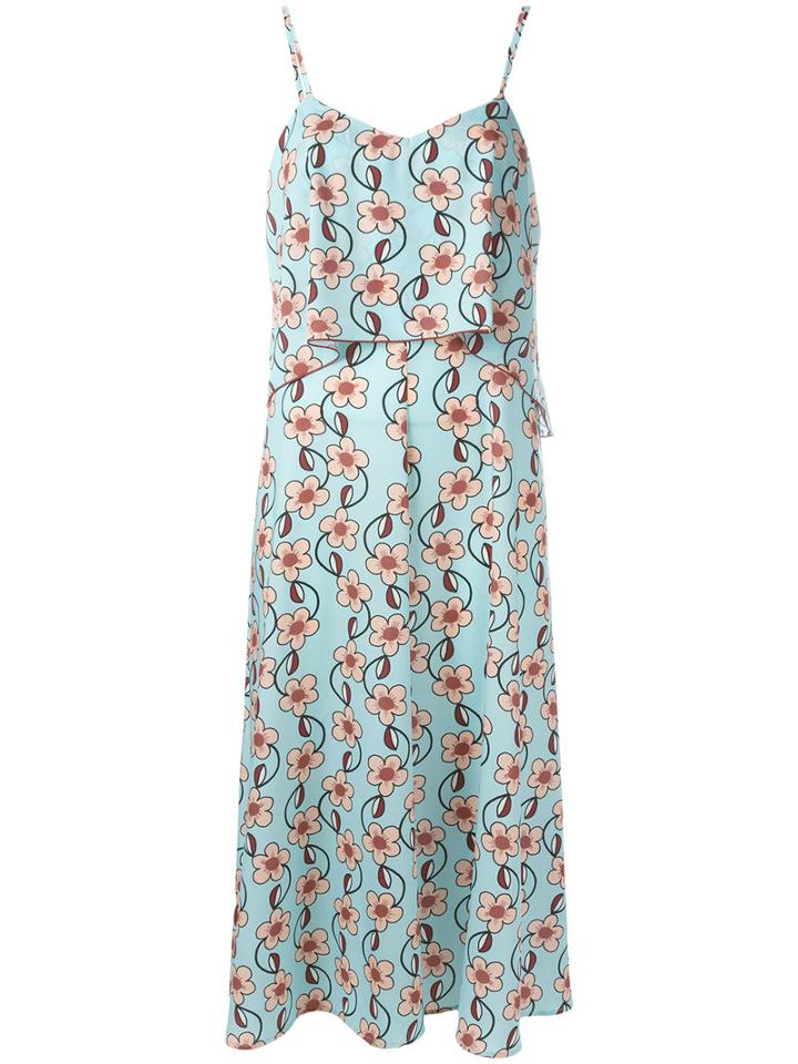 I'm Isola Marras Floral Print Dress, Women's, Size: 42, Blue, Polyester/spandex/elastane