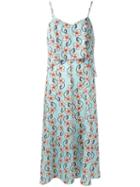 I'm Isola Marras Floral Print Dress, Women's, Size: 42, Blue, Polyester/spandex/elastane