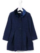 Quis Quis Contrast Collar Duffle Coat, Girl's, Size: 10 Yrs, Blue