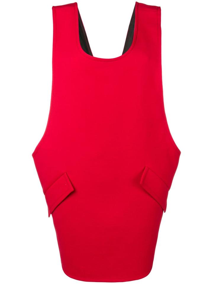 Mm6 Maison Margiela Oversized Crossed Vest - Red