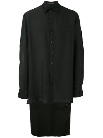 Heikki Salonen - High Low Shirt - Men - Polyester - L, Black, Polyester