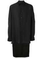 Heikki Salonen - High Low Shirt - Men - Polyester - L, Black, Polyester