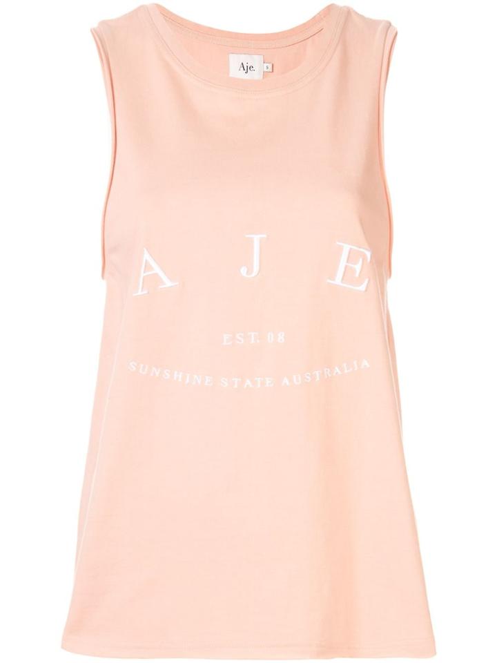 Aje Embroidered Logo Tank Top - White