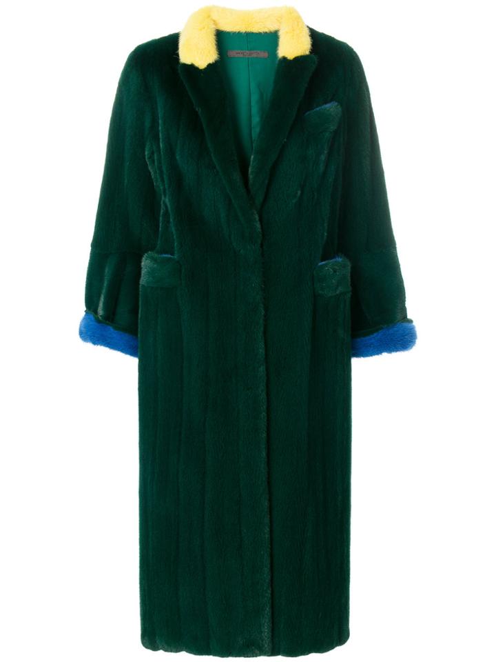 Simonetta Ravizza Rock Colour Block Coat - Green