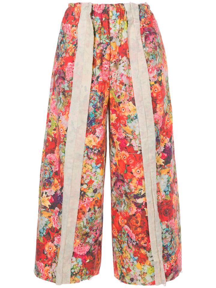 Comme Des Garçons Vintage Floral Wide-legged Trousers - Multicolour
