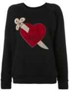 Gucci - Heart Dagger Embroidered Sweatshirt - Women - Cotton/brass/acrylic/glass - Xs, Black, Cotton/brass/acrylic/glass