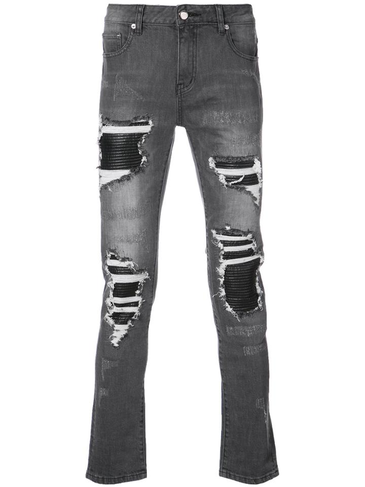 God's Masterful Children Distressed Skinny Jeans - Grey