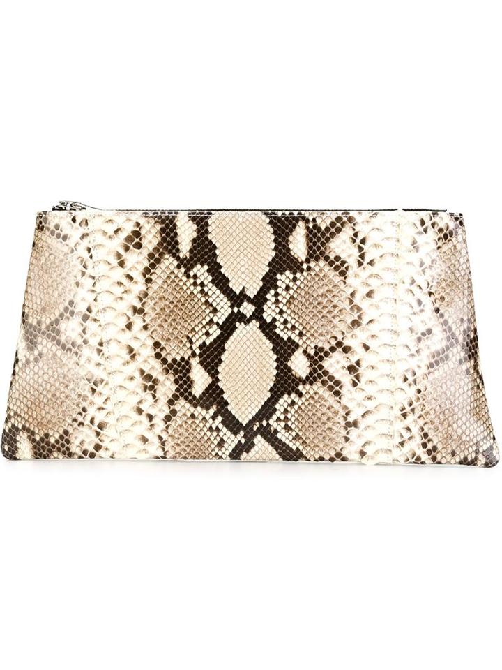 Erika Cavallini Snakeskin Effect Clutch