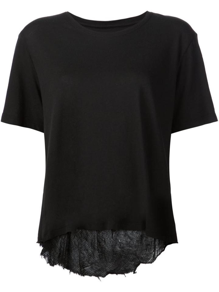 Raquel Allegra Sheer Back T-shirt, Women's, Size: Medium, Black, Cotton/polyester
