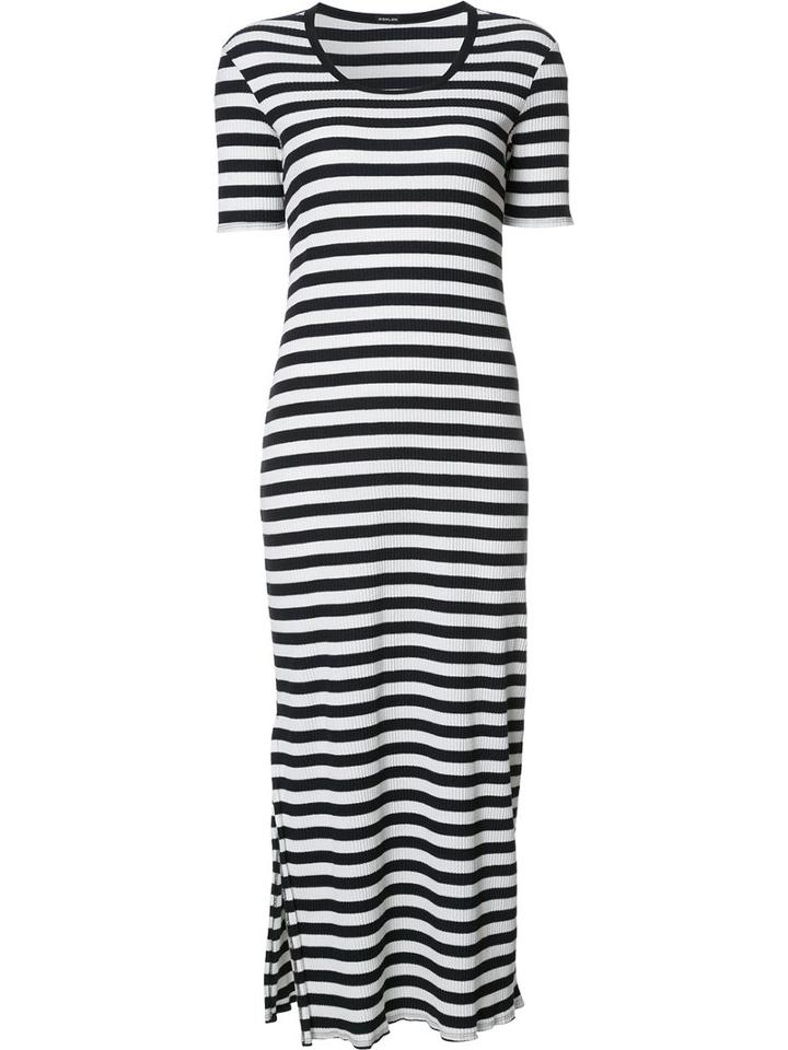 Osklen - Striped Midi Dress - Women - Cotton/spandex/elastane - P, Black, Cotton/spandex/elastane