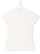Moncler Kids Lace Hem Polo Shirt - White