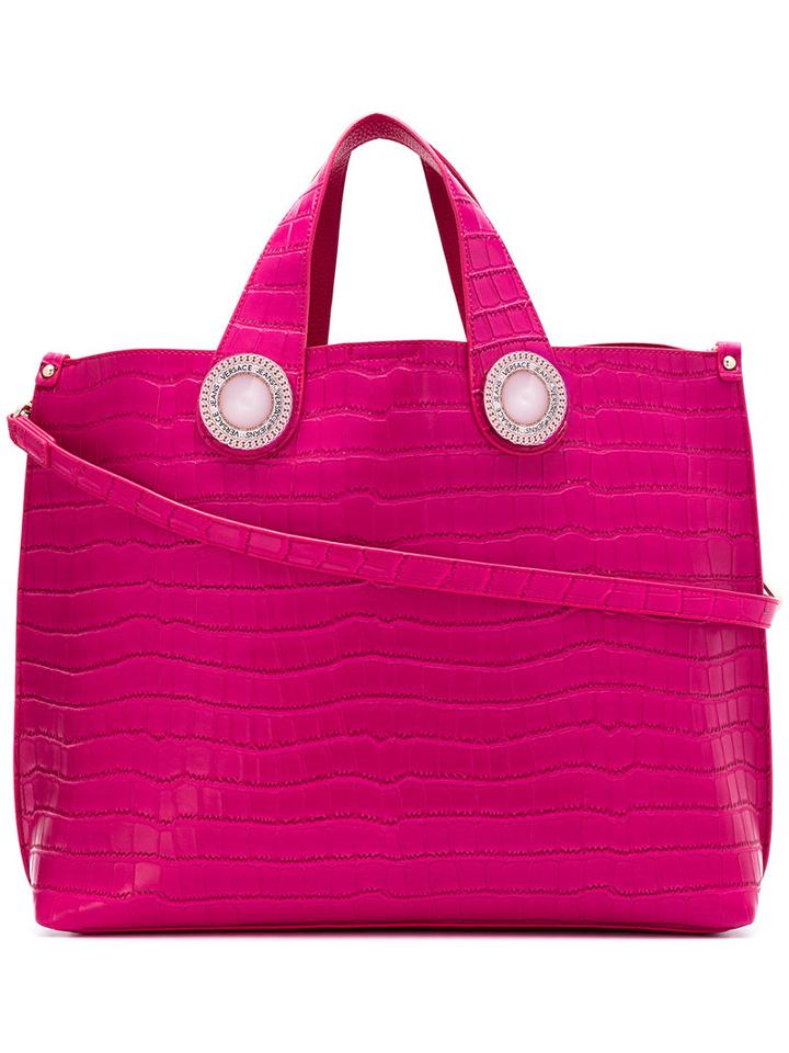 Versace - Croc-effect Tote Bag - Women - Polyester/synthetic Resin - One Size, Pink/purple, Polyester/synthetic Resin