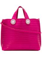 Versace - Croc-effect Tote Bag - Women - Polyester/synthetic Resin - One Size, Pink/purple, Polyester/synthetic Resin