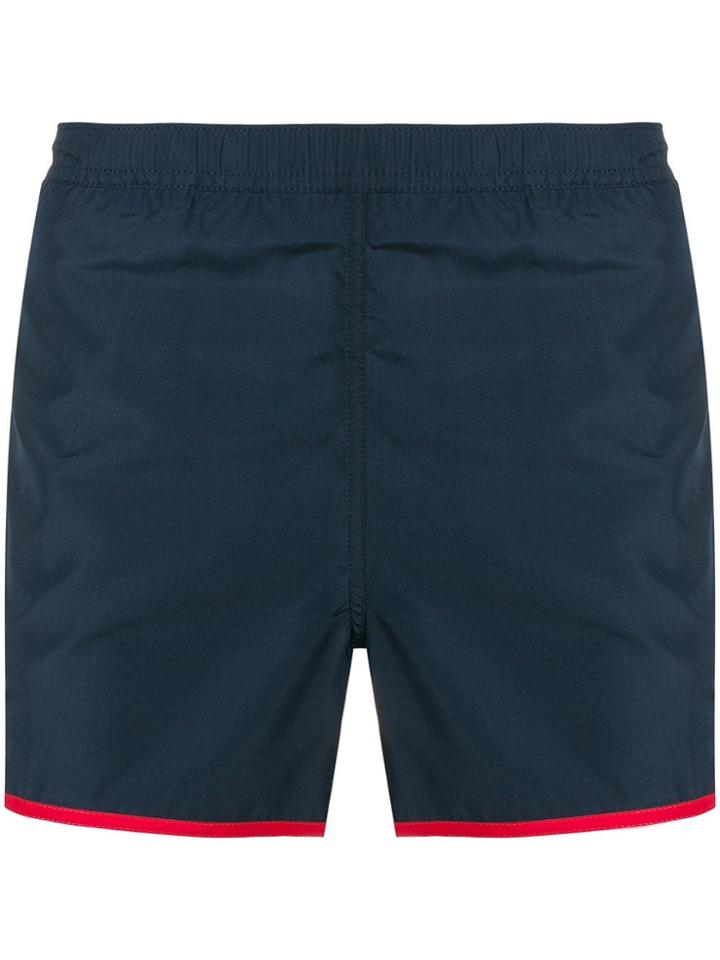 Ron Dorff Red Trim Swim Shorts - Blue