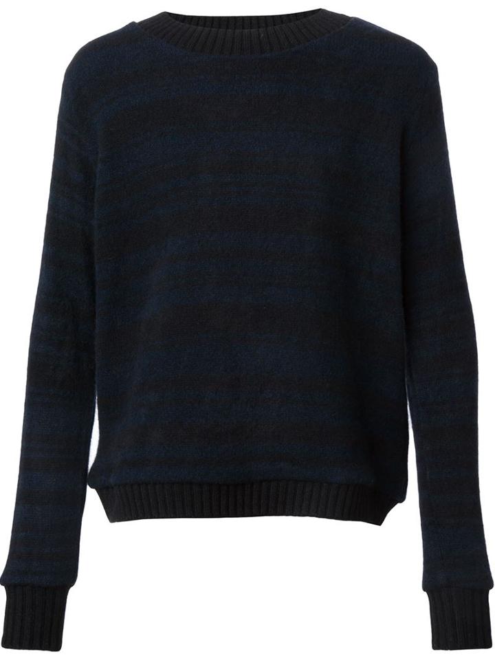 The Elder Statesman Cashmere Striped Jumper, Adult Unisex, Size: Medium, Black, Cashmere