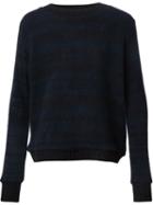 The Elder Statesman Cashmere Striped Jumper, Adult Unisex, Size: Medium, Black, Cashmere