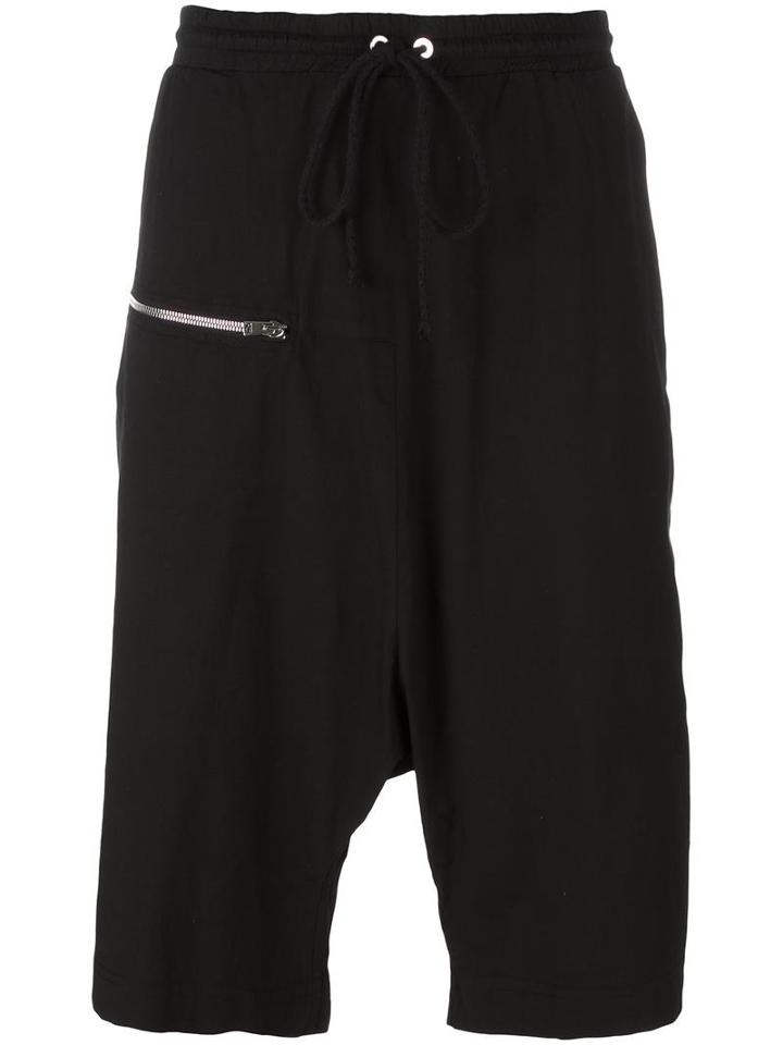 Lost & Found Rooms Zipped Shorts, Men's, Size: Large, Black, Cotton/spandex/elastane