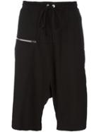 Lost & Found Rooms Zipped Shorts, Men's, Size: Large, Black, Cotton/spandex/elastane