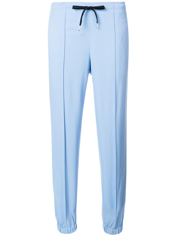 Ermanno Scervino Cropped Stripe Trousers - Blue