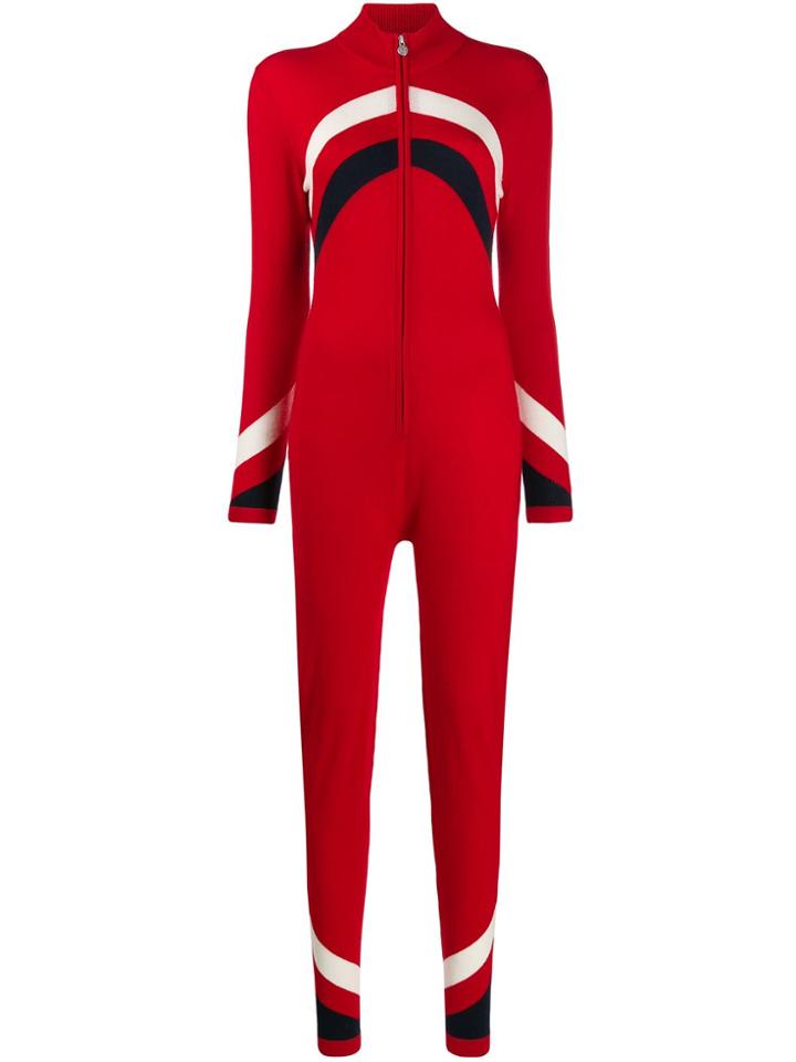 Perfect Moment Knitted Ski Suit - Red