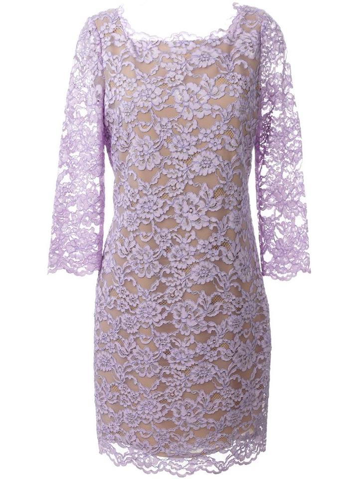 Diane Von Furstenberg Zarita Long Dress, Women's, Size: 12, Pink/purple, Cotton/nylon/polyester/rayon