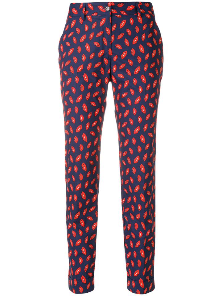 P.a.r.o.s.h. Lips Printed Trousers - Blue