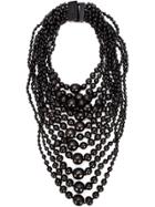 Monies Tiered Round Bead Necklace - Black