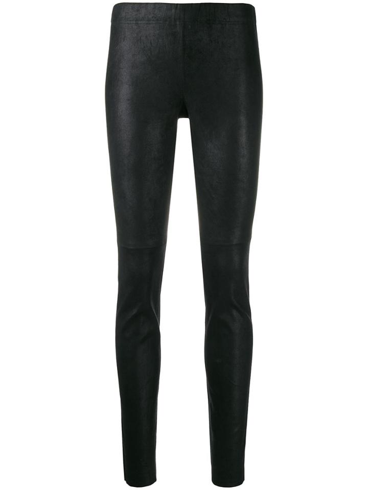 Yves Salomon Skinny Trousers - Black