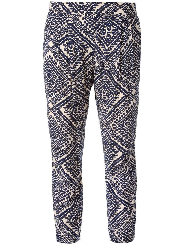 Steffen Schraut Aztec Print Trousers, Women's, Size: 42, Blue, Viscose