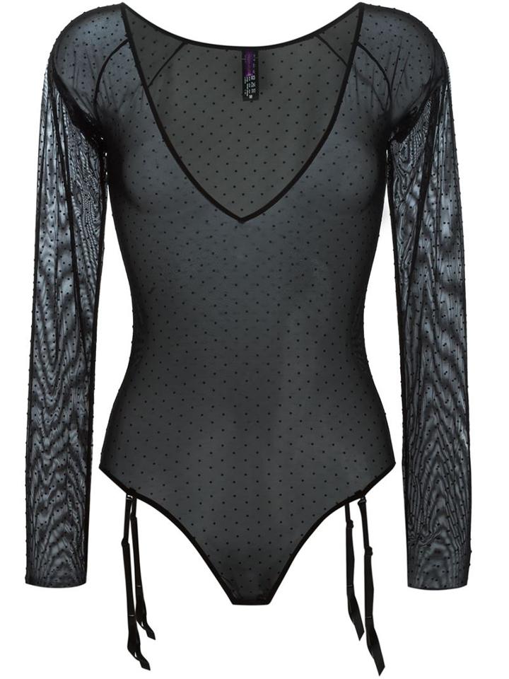 Maison Close Rue Des Demoiselles Body, Women's, Size: Xl, Black, Nylon/spandex/elastane