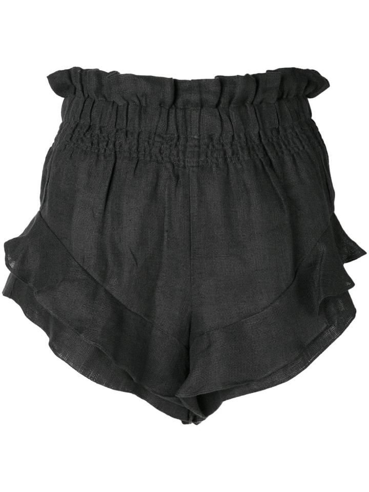 Isabel Marant Frilly Shorts - Black