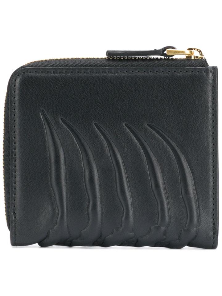 Alexander Mcqueen Rib Cage Zip Around Wallet - Black