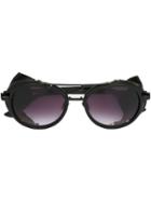 Frency & Mercury - 'california' Sunglasses - Unisex - Leather/acetate/titanium - One Size, Black, Leather/acetate/titanium