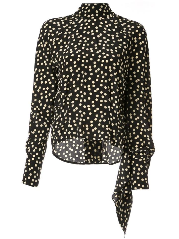 Petar Petrov Becke Polka Dot Open Back Blouse - Black