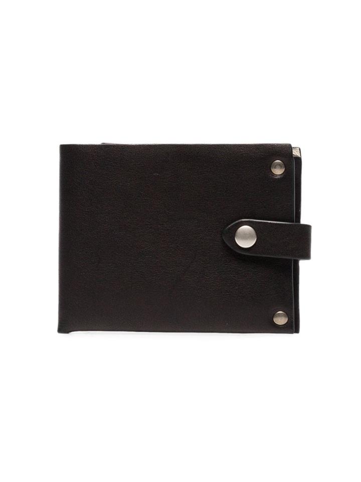 Ann Demeulemeester Black Flap Stud Embellished Leather Wallet