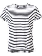 Derek Lam 10 Crosby Short Sleeve Tee With Satin Side Placket - White