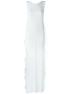 No21 Ruffled Evening Dress, Women's, Size: 40, White, Acetate/silk
