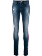 Philipp Plein Printed Skinny Jeans - Blue