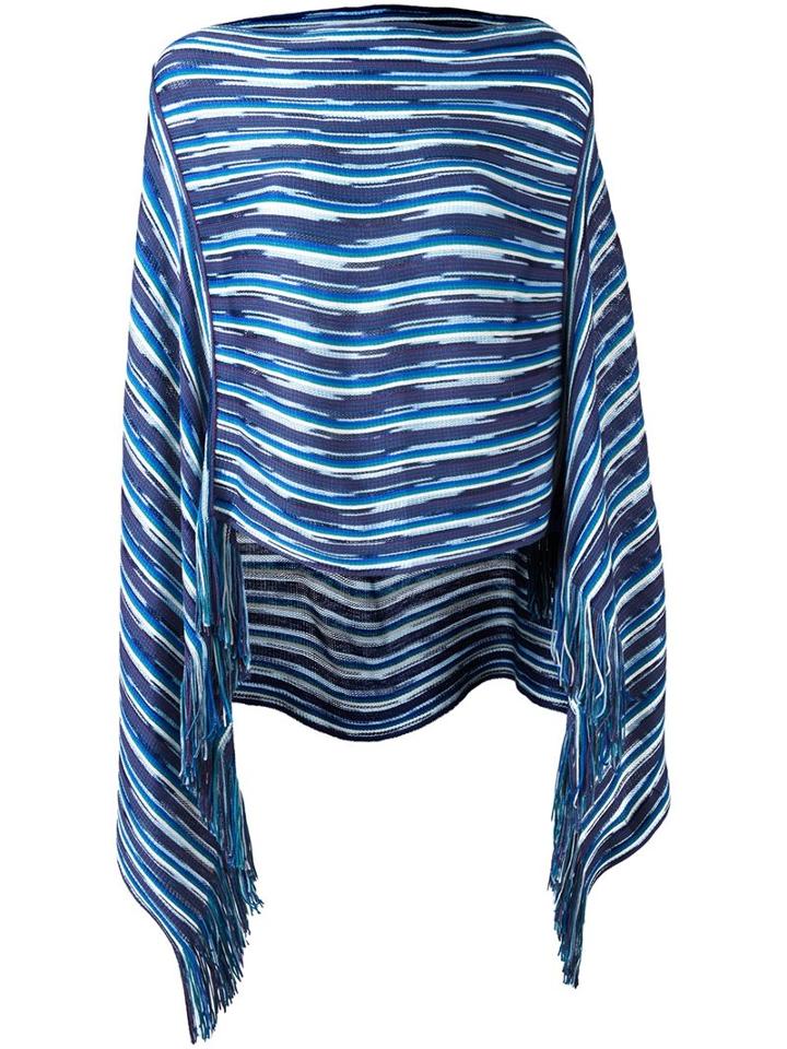Missoni Striped Pattern Knit Poncho